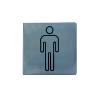 Washroom Sign Stainless Steel Male 130 x 130mm