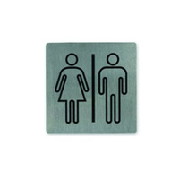 Washroom Sign Stainless Steel Unisex 130 x 130mm
