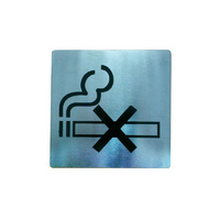 No Smoking Sign Stainless Steel 130 x 130mm