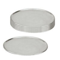 6 x Pizza Tray / Plate / Pan, Aluminium, 230mm / 9 inch, Round, Pizzas