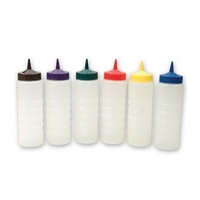 Cater-Rax Sauce / Squeeze Bottle with Coloured Tops Multi 750ml Set of 6
