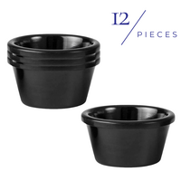 Ryner Melamine Round Ramekin Black 60ml Set of 12