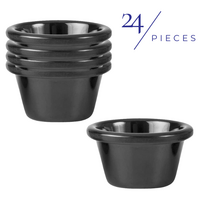 Ryner Melamine Round Ramekin Black 90ml Set of 24