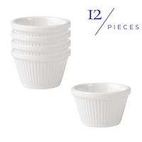 Ryner Melamine Round Fluted Ramekin White 45ml Set of 12