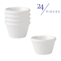 Ryner Melamine Round Fluted Ramekin White 45ml Set of 24