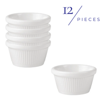 Ryner Melamine Round Fluted Ramekin White 60ml Set of 12