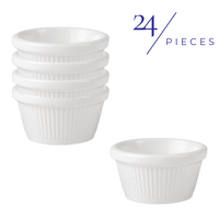 Ryner Melamine Round Fluted Ramekin White 60ml Set of 24