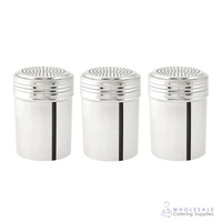Salt Dredge / Shaker w No Handle Stainless Steel 285ml Set of 3