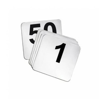 Table Number Set Plastic 50x50mm Black on White Set of 1-50