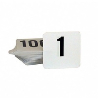 Table Number Set Plastic 50x50mm Black on White Set of 1-100