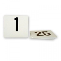 Table Number Set Plastic 105x95mm Black on White Set of 1-25