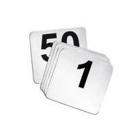 Table Number Set Plastic 105x95mm Black on White Set of 1-50