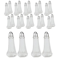 Salt & Pepper Shakers Stainless Steel and Glass 30ml Set of 12
