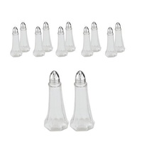 Salt & Pepper Shakers Stainless Steel and Glass 30ml Set of 6