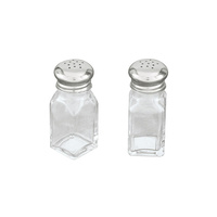 Salt & Pepper Shakers Stainless Steel and Glass 60mL