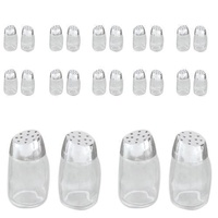 Salt & Pepper Shakers Chrome Plated and Glass 30mL Set of 12