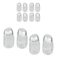Salt & Pepper Shakers Chrome Plated and Glass 30mL Set of 6