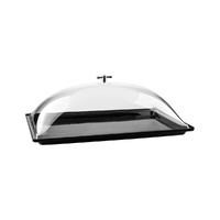 Alkan Zicco Rectangular Dome Clear Cover & Black Tray 530x325mm