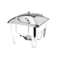 Athena Induction Chafer Rectangular 1/2 Size Stainless Steel Lid w Stand