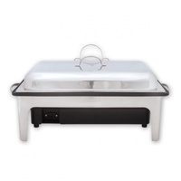 Sunnex Rectangular Electric Chafer Stainless Steel w Food Pan Full Size 1/1
