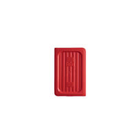 Food Pan Cover Polypropylene Red 1/4 Size