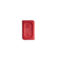 Food Pan Cover Polypropylene Red 1/9 Size