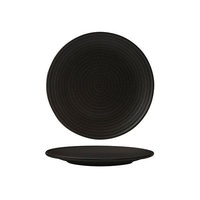 Zuma Charcoal Round Plate Ribbed 210mm Set of 6