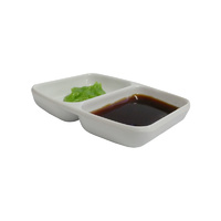 Ryner Melamine Divided Sauce Dish White 85x70mm