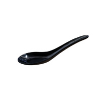 Ryner Melamine Chinese Spoon Black 150mm