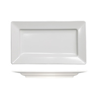 Ryner Melamine Rectangular Wide Rim Platter White 445x220mm