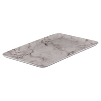 Ryner Melamine White Marble Rectangular Coupe Platter 395x285mm