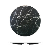 Ryner Melamine Black Marble Round Platter 330mm Set of 3