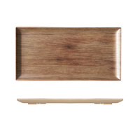 Ryner Melamine Wood-Look Rectangular Platter w Lip 300x205mm