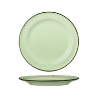 Luzerne Tin Tin Green w Green Rim Wide Rim Plate 270mm Set of 4