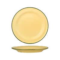 Luzerne Tin Tin Sand w Green Rim Wide Rim Plate 270mm Set of 4