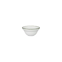 Luzerne Tin Tin White w Green Rim Round Bowl 140mL Set of 6