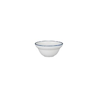 Luzerne Tin Tin White w Navy Blue Rim Round Bowl 140mL Set of 6