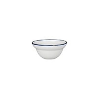 Luzerne Tin Tin White w Navy Blue Rim Round Bowl 300mL Set of 3