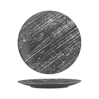 Luzerne Drizzle 280mm Grey w White Plate Set of 24