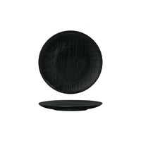 Luzerne Linen-Look Black Matte Coupe Plate 180mm Set of 48