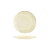 Luzerne Linen-Look Reactive White Coupe Plate 180mm Set of 48