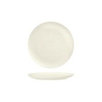 Luzerne Linen-Look White Matte Coupe Plate 180mm Set of 48