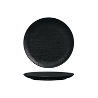 Luzerne Linen-Look Black Matte Coupe Plate 210mm Set of 24