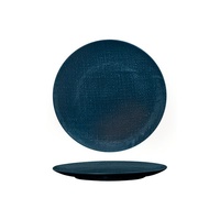 Luzerne Linen-Look Navy Blue Coupe Plate 210mm Set of 24