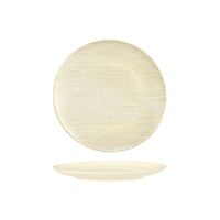 Luzerne Linen-Look Reactive White Coupe Plate 210mm Set of 24