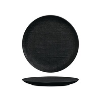 Luzerne Linen-Look Black Matte Coupe Plate 260mm Set of 24
