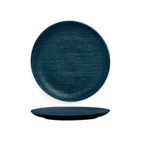 Luzerne Linen-Look Navy Blue Coupe Plate 260mm Set of 24