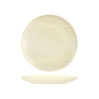 Luzerne Linen-Look Reactive White Coupe Plate 260mm Set of 24
