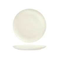 Luzerne Linen-Look White Matte Coupe Plate 260mm Set of 24