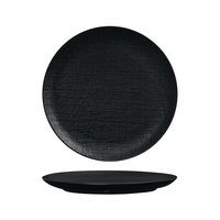 Luzerne Linen-Look Black Matte Coupe Plate 285mm Set of 12